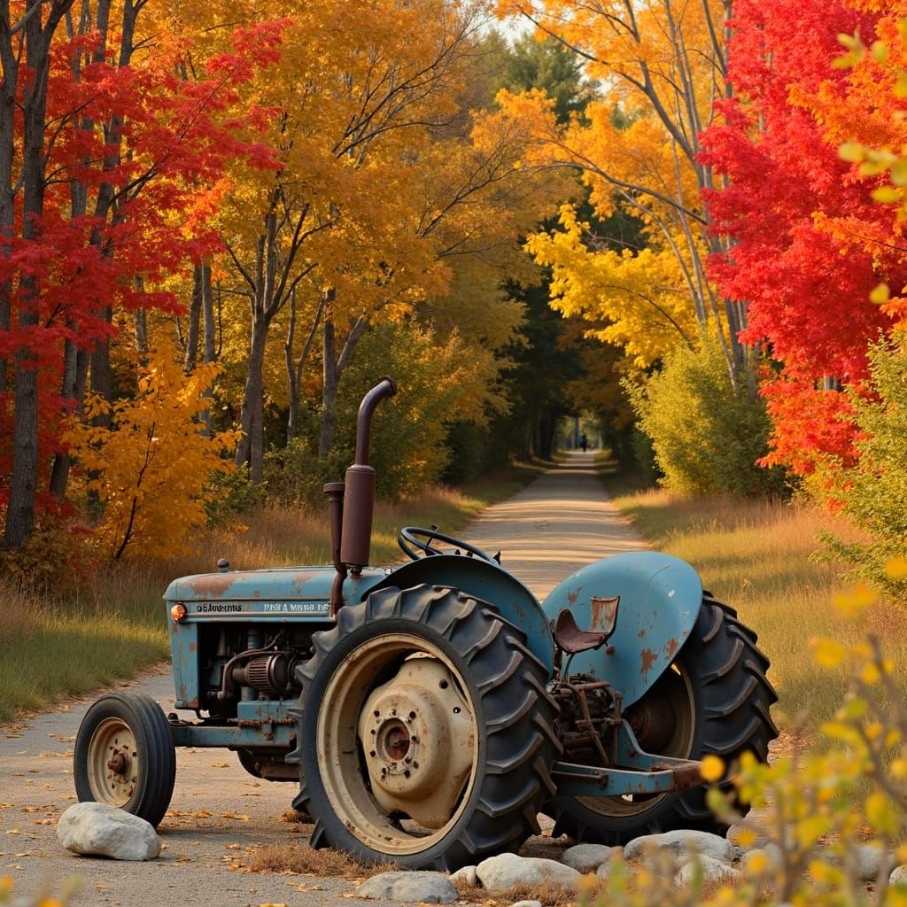 an Old Weathered Farm Tractor