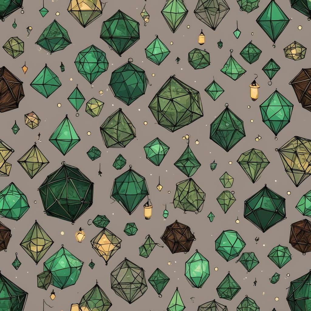 Stringed Icosahedron in Weird Fantasy Style