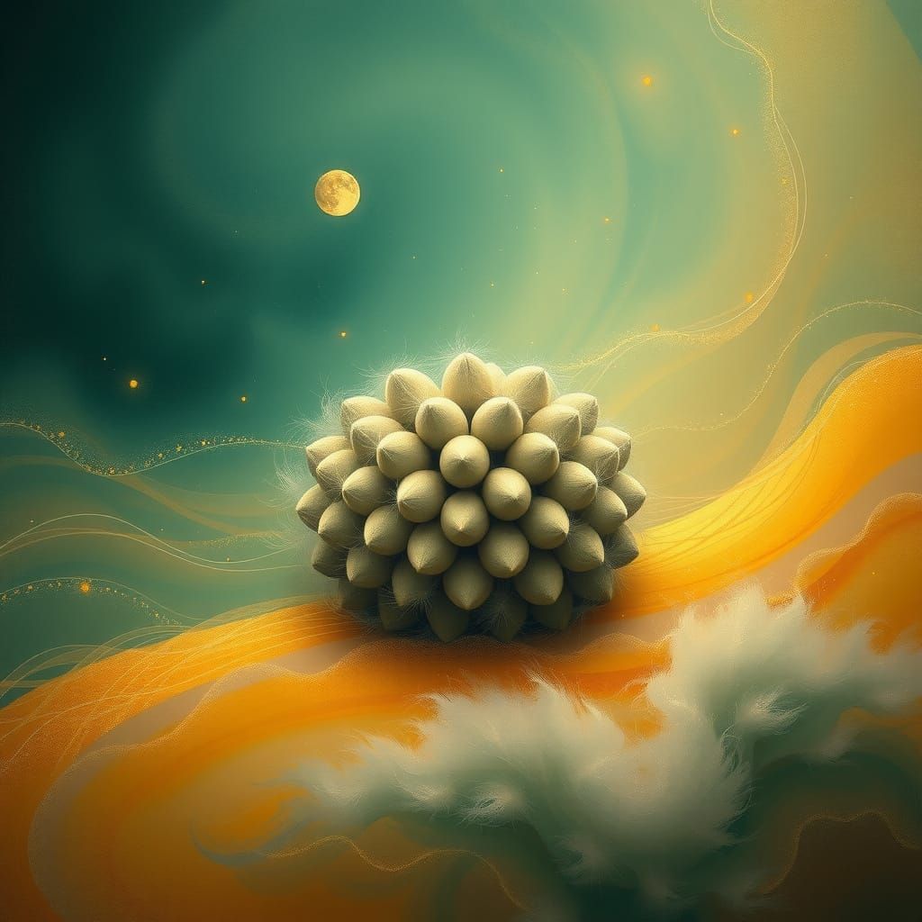 Dreamlike Gathering of Fuzzy Creatures in Whimsical Oil Pain...