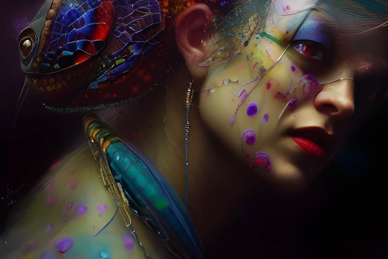 Hyperrealistic Chameleon in Vibrant Colors