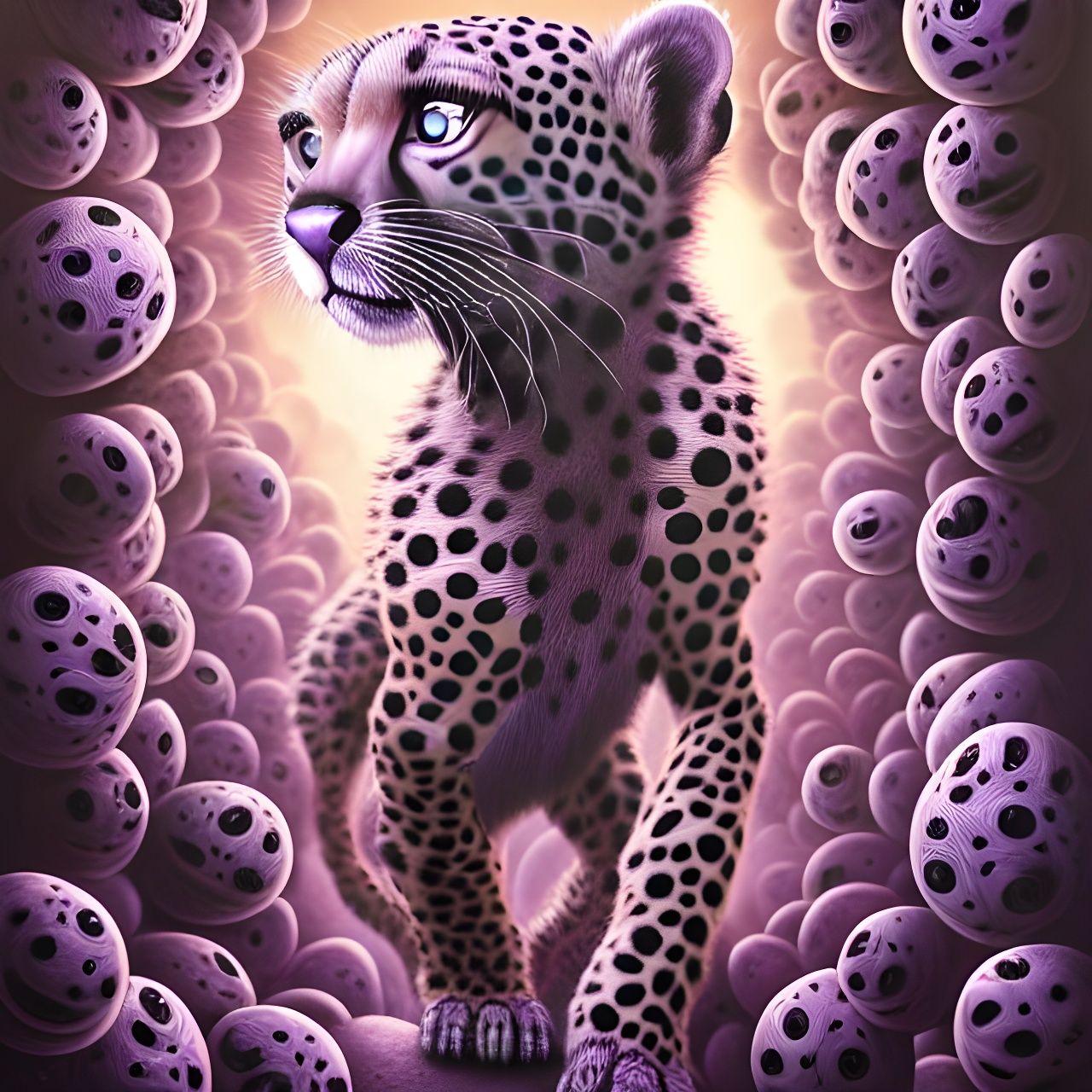 Cheetah Cub Explores Trypophobia Cave