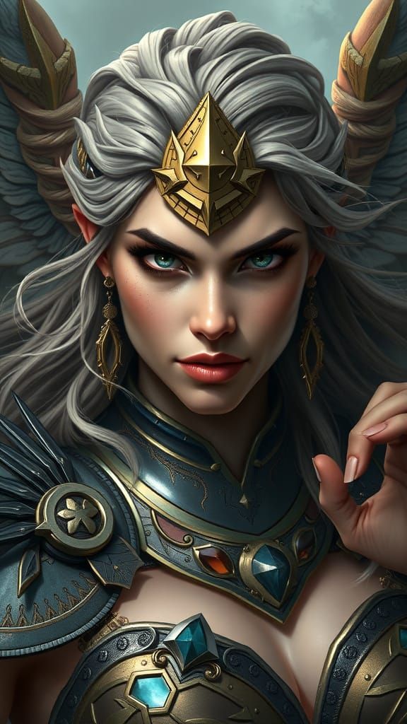 Valkyrie Athena: A Photorealistic Portrait of Power in Fanta...