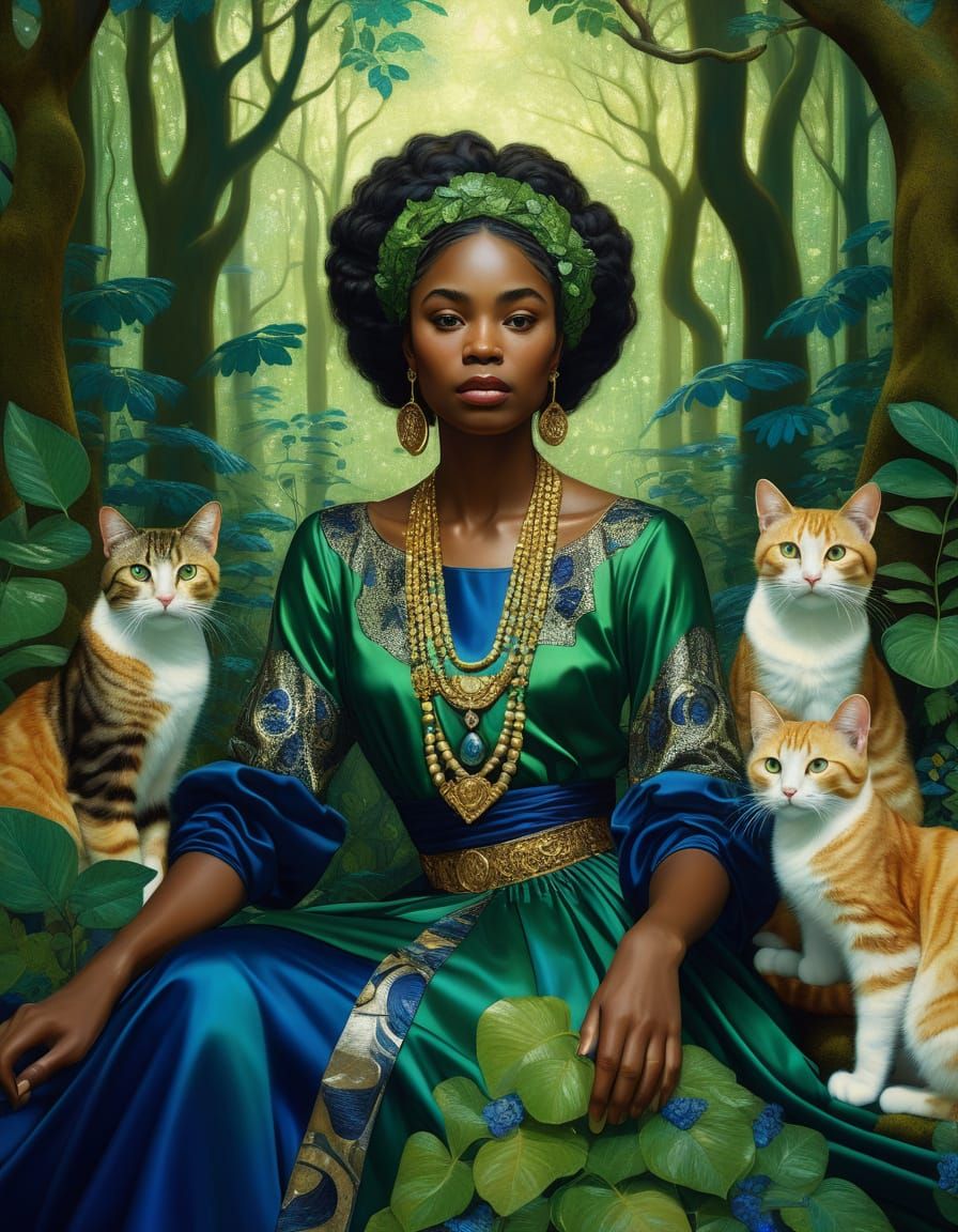 African American Lady in Lush, Mystical Forest, Inspired by ...