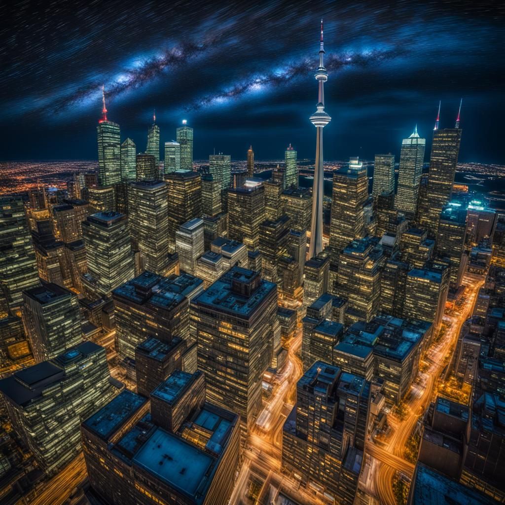 Van Gogh Inspired Toronto Cityscape at Night