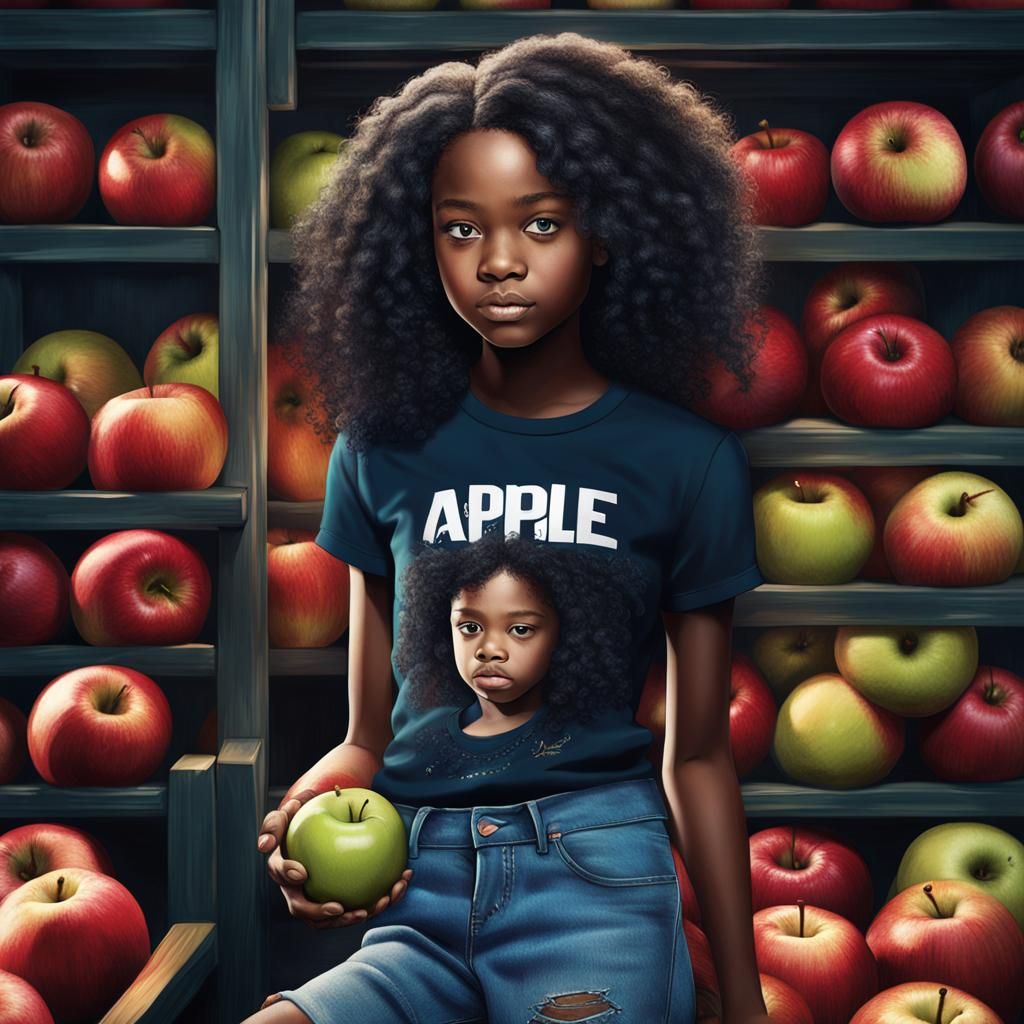 Black Girl on Apple Magazine Cover, 8k Render