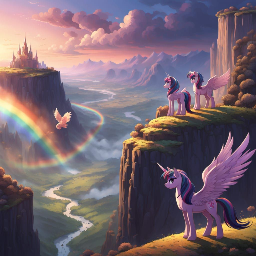 My Little Pony Fantasy Concept Art on Cliff