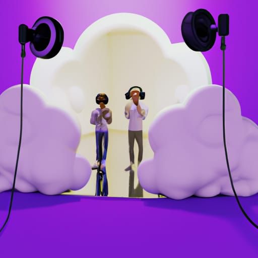 Heavenly Recording Studio in the Clouds, 3D Render