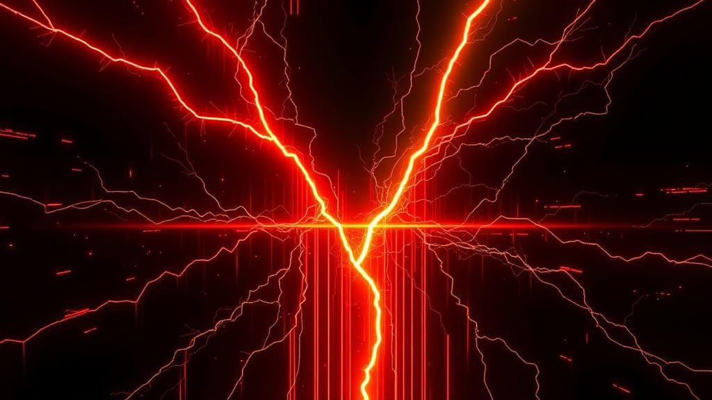 Severe Glitch Effect with Electric Highlights