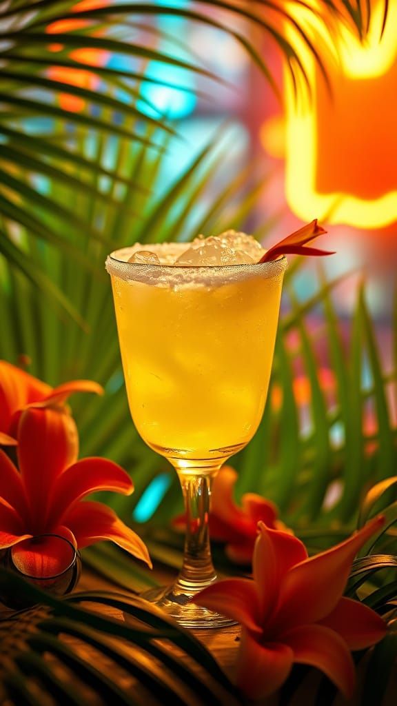 Exotic Summer Nights in Neon Tropical Paradise