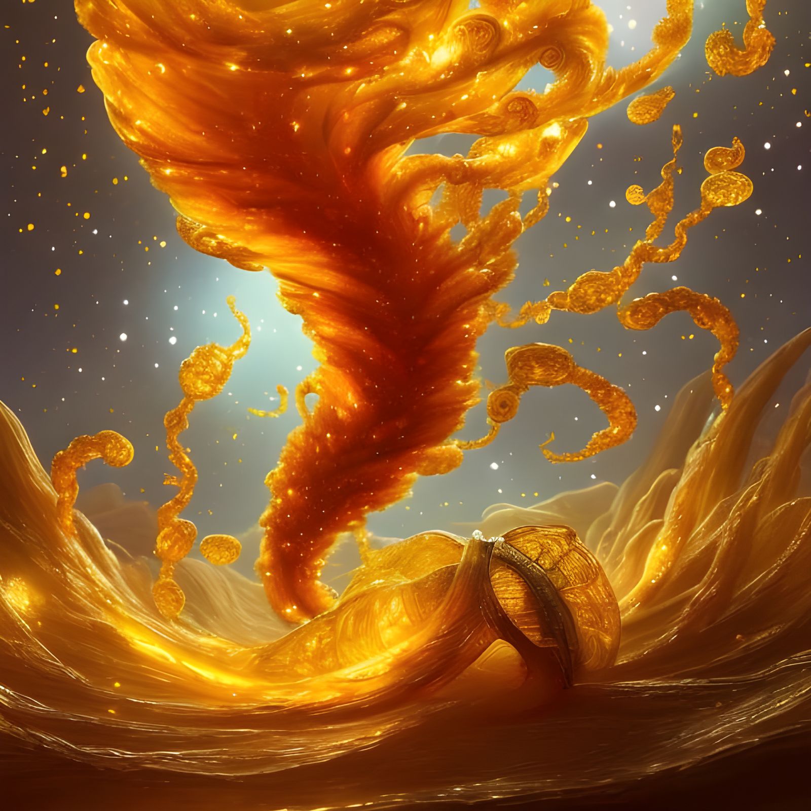 Magical Honey Tornado with Crystal Sparkles