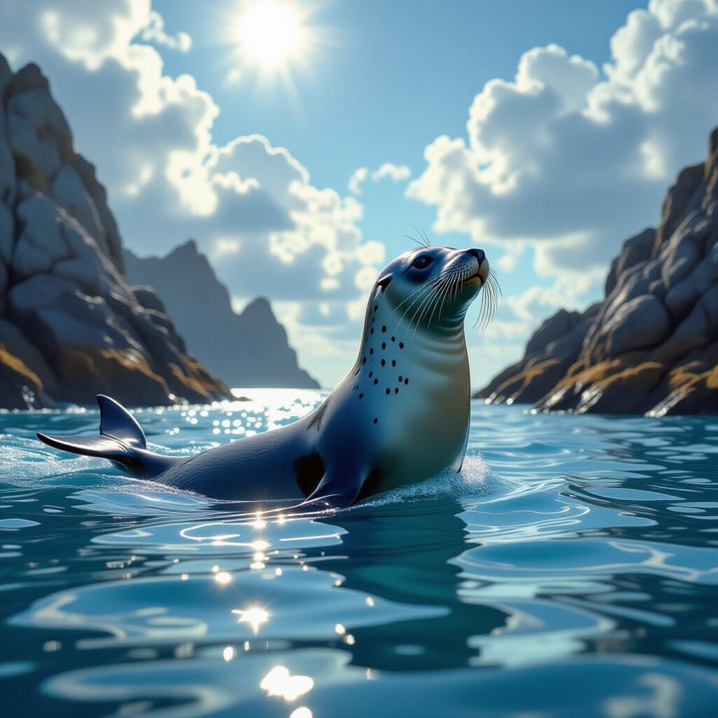 Seal's Mystical Transformation into Woman at Sea