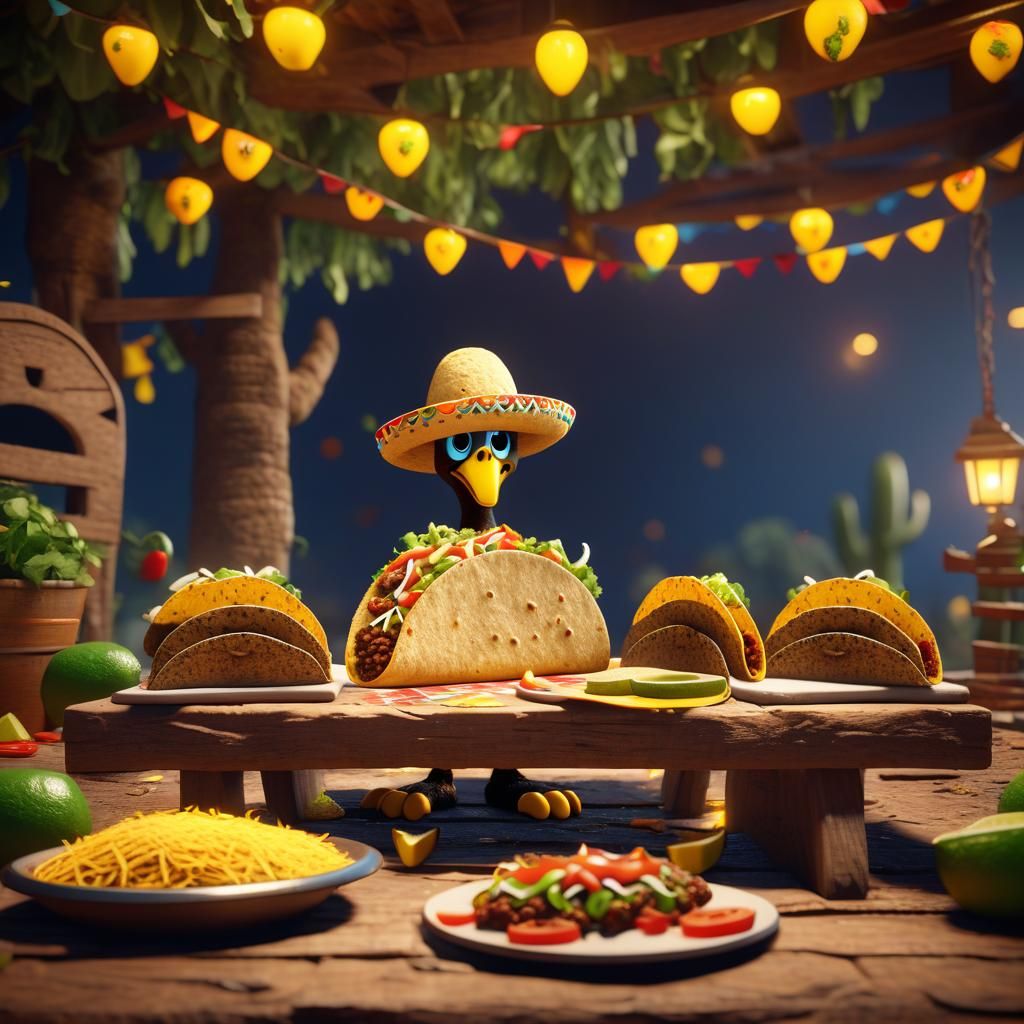 Tweety Celebrates Taco Tuesday Dinner in 3D