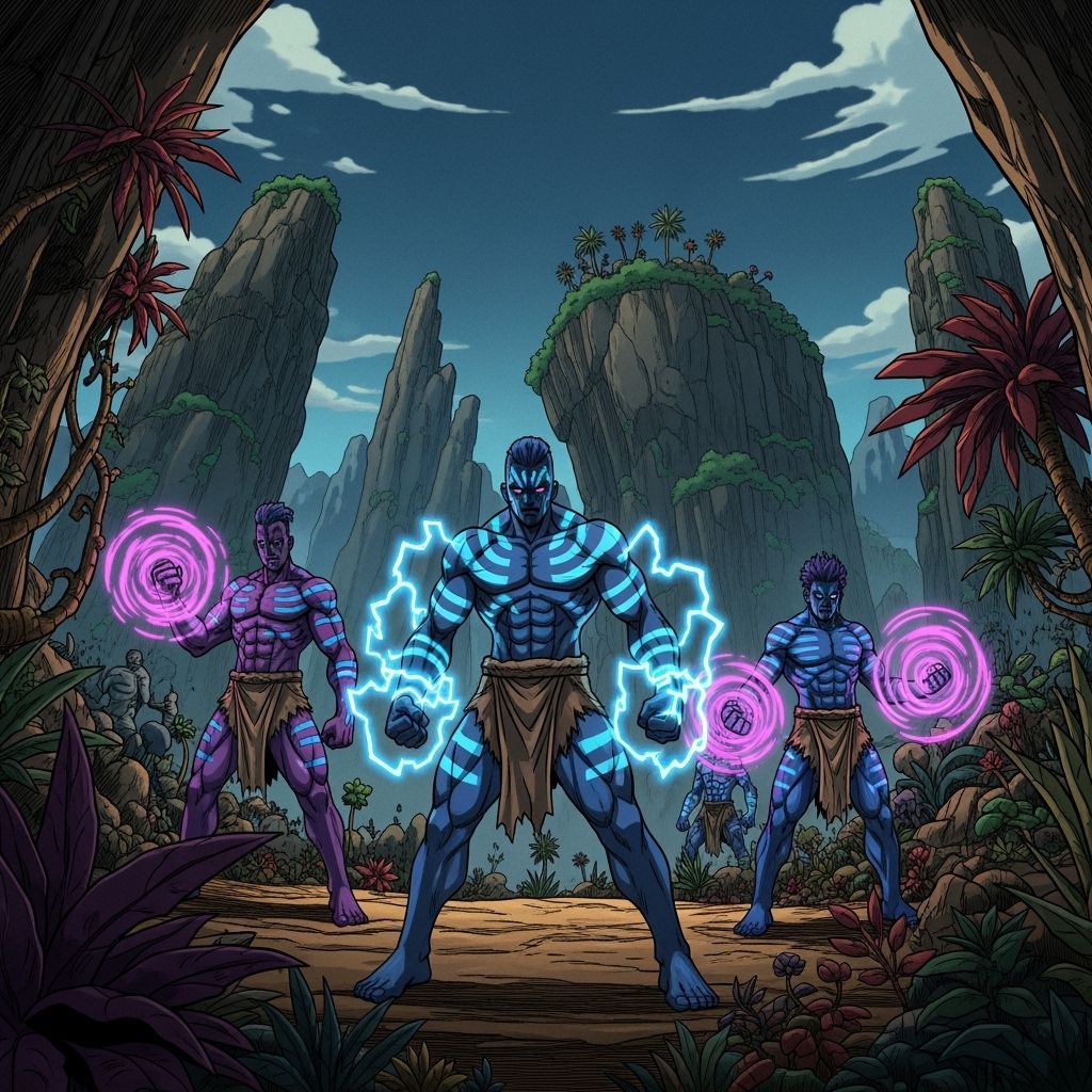 Manga-Inspired Taisapiens Wielding Elemental Powers