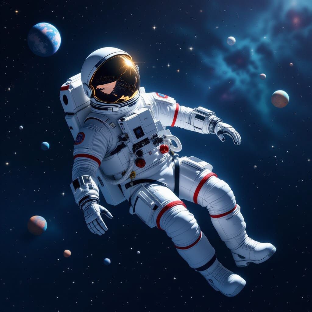 Astronaut Floating in Space: A Futuristic Vision
