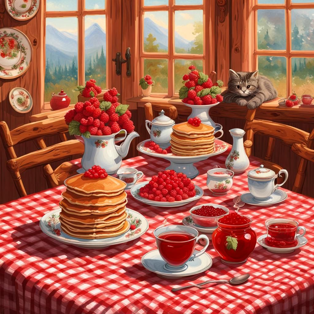 Pancakes, Caviar, and Tea: A Cozy Family Portrait