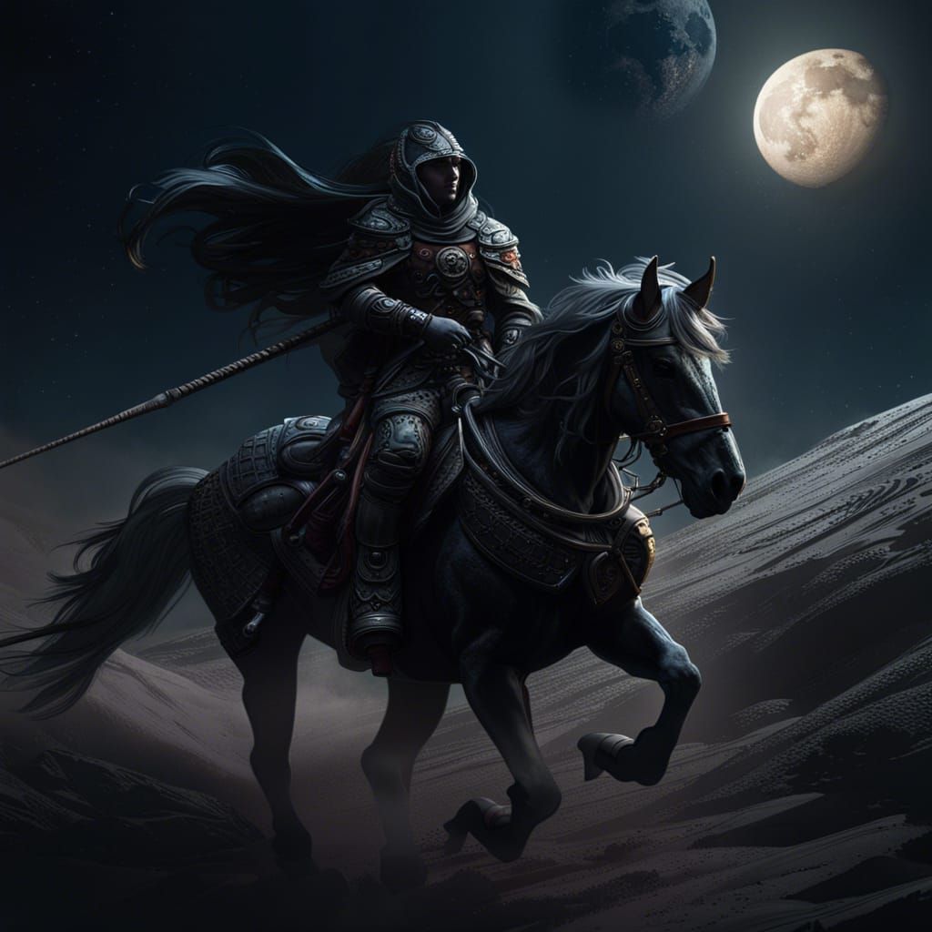 Dark Knight on the Moon: Fantasy Concept Art