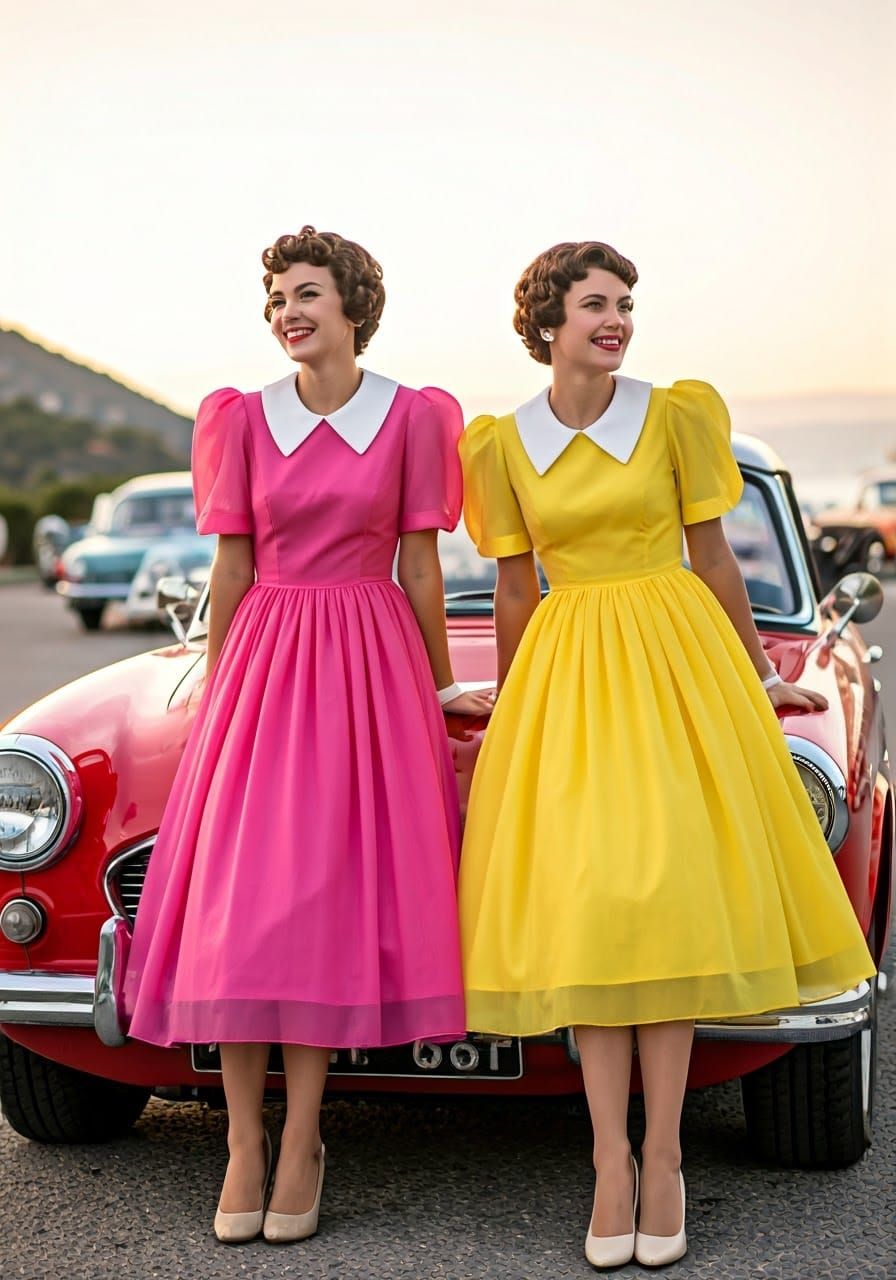 1950s Glamour at Monte Carlo Rally, Impressionistic Style