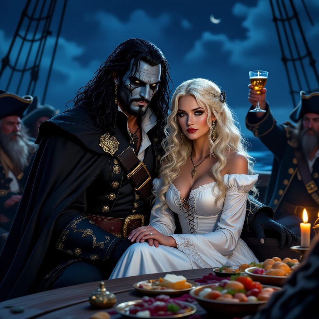 Dark Fantasy Celebration on Pirate Ship Deck