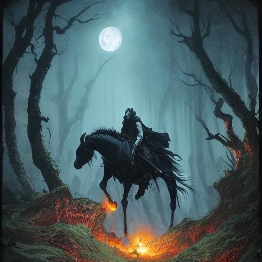 Sinister Headless Horseman in Hellscape