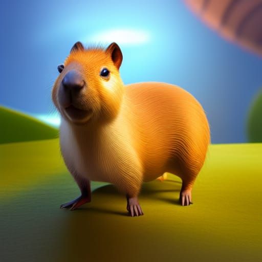 Capybara and Cat: Pixar-Style 3D Digital Art