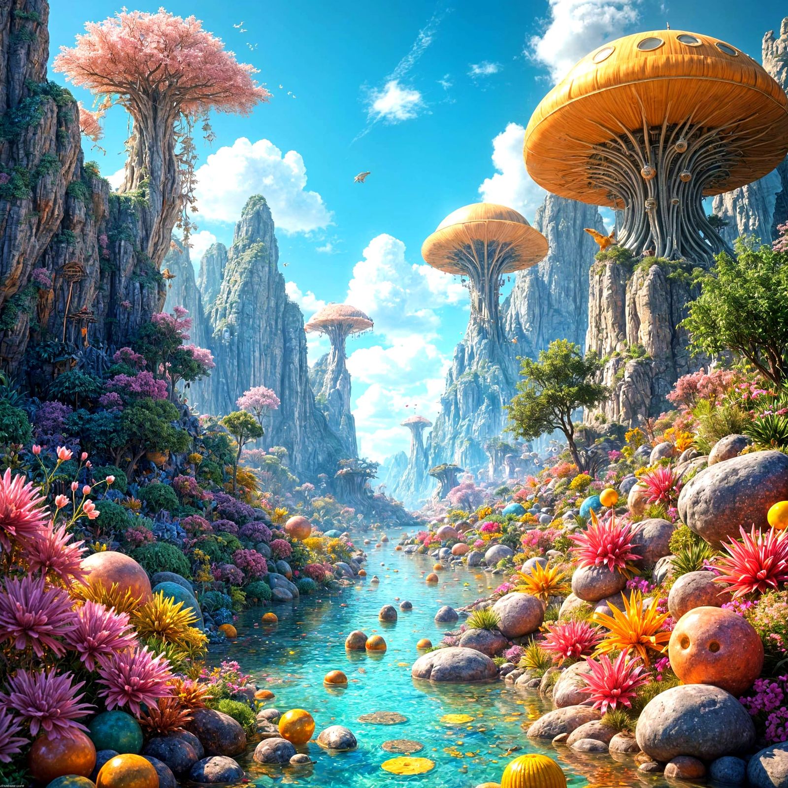 Surrealist Dreamscape in Vibrant Colors