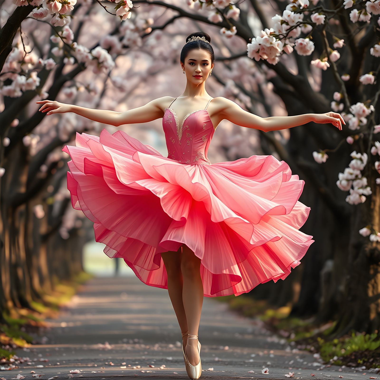 Elegant Ballerina Portrait in Hyper-Realistic Detail