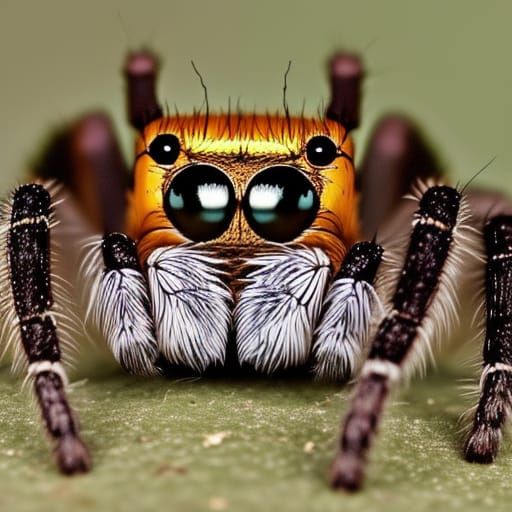 Detailed Image of a Jumping Spider