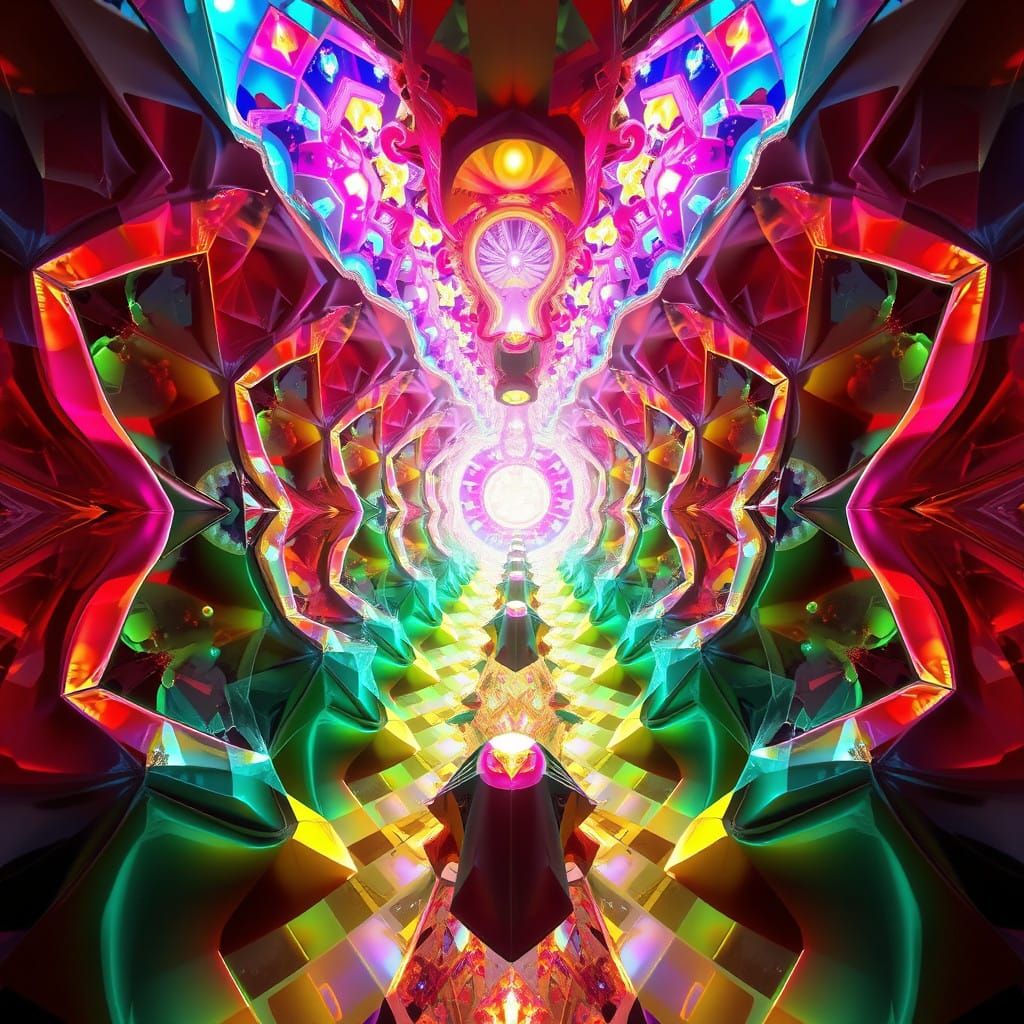 Surreal Geometric Dimension Unfolds in Kaleidoscopic Realm