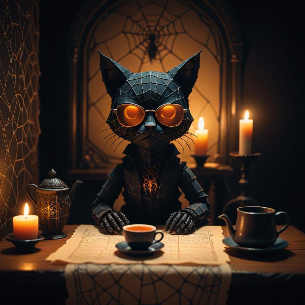 Vibrant Geometric Abstraction with Neon Edges and Dark Backg...