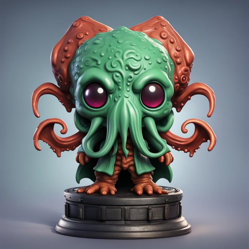 Cthulhu Chibi Bobblehead: Detailed Fantasy Art