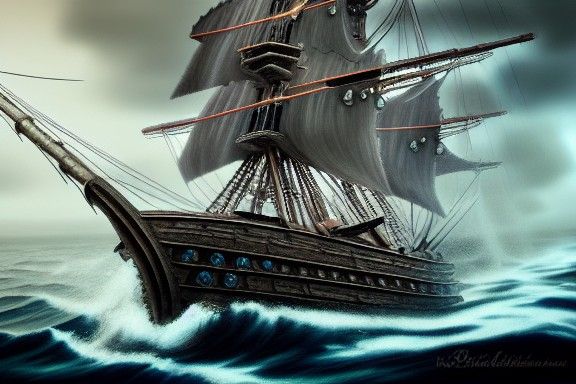 Realistic Pirate Ship Galeon on Artstation in 16k