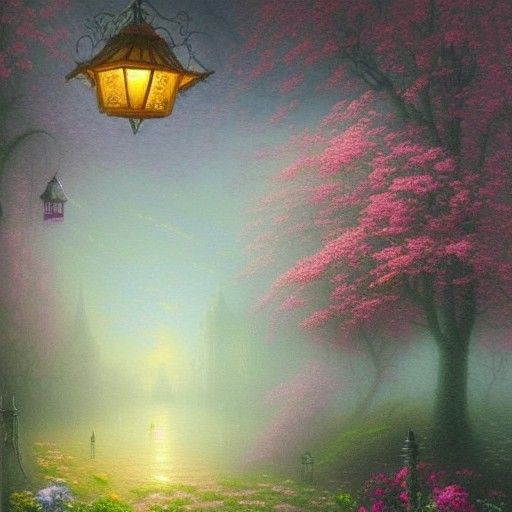 Ethereal Throne Room with Floating Lanterns