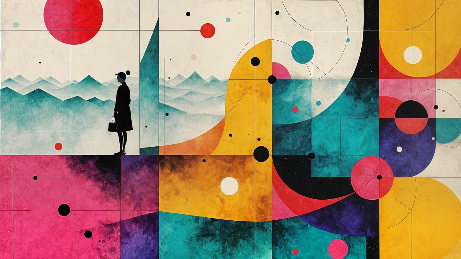 Geometric Abstractions in Vibrant Colors