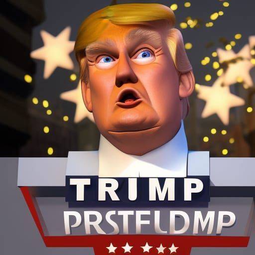 Donald Trump as Pixar-Style 3D Art