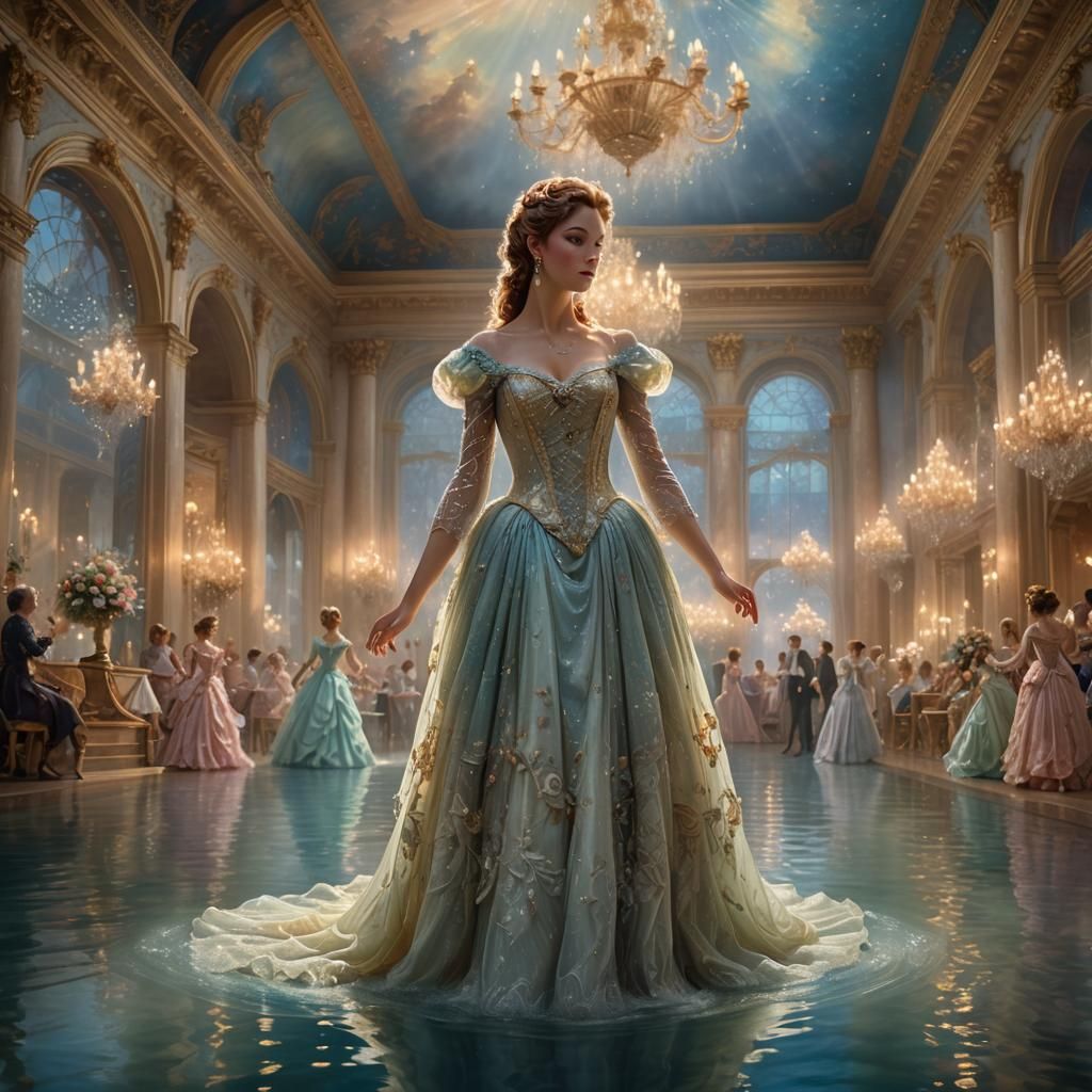 Flooded Rococo Ballroom Fantasy Digital Painting