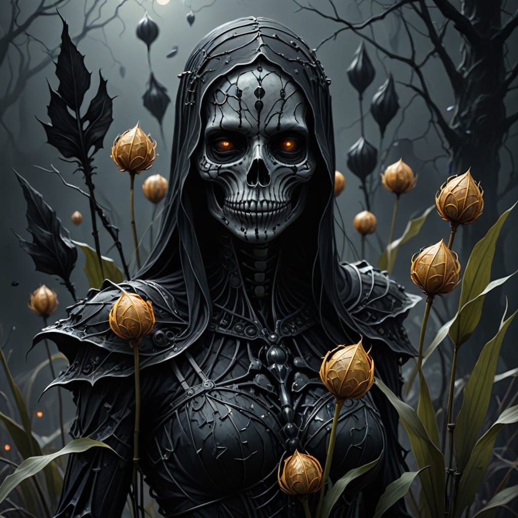 Dark Fantasy Bouquet with Ghost Diva