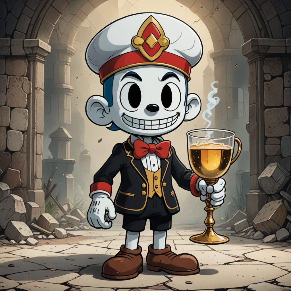 Cuphead Inspired Human Chalice Portrait