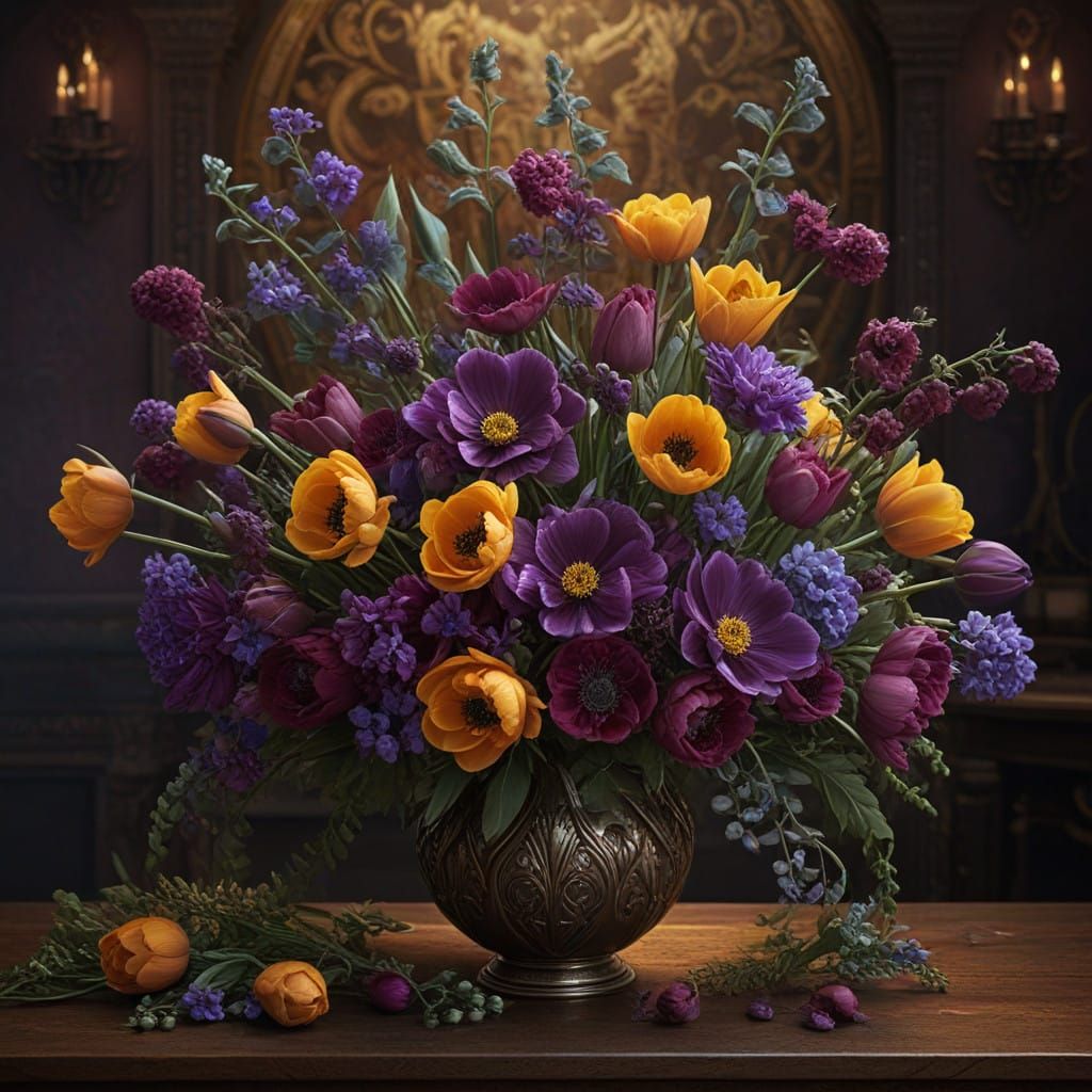 Majestic Dark Fantasy Bouquet in Celtic Style