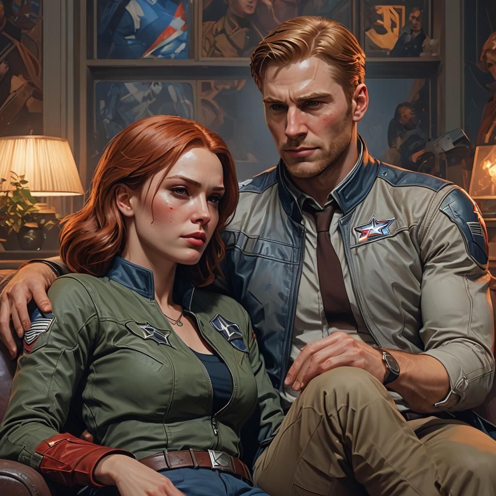 Steve Rogers and Natasha Romanoff Portrait
