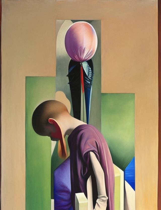 Surreal Loss of Innocence Mixed Media Art