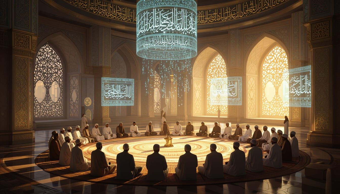 Islamic Prayer Hall in Space Station Baroque Style