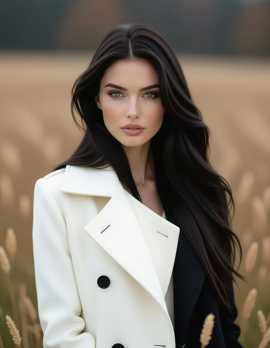 Striking Woman in Field, Cinematic Film Still