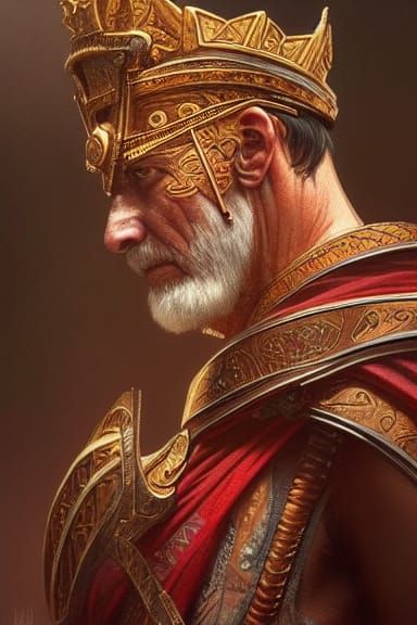 Detailed Ancient King with Magic Eyes