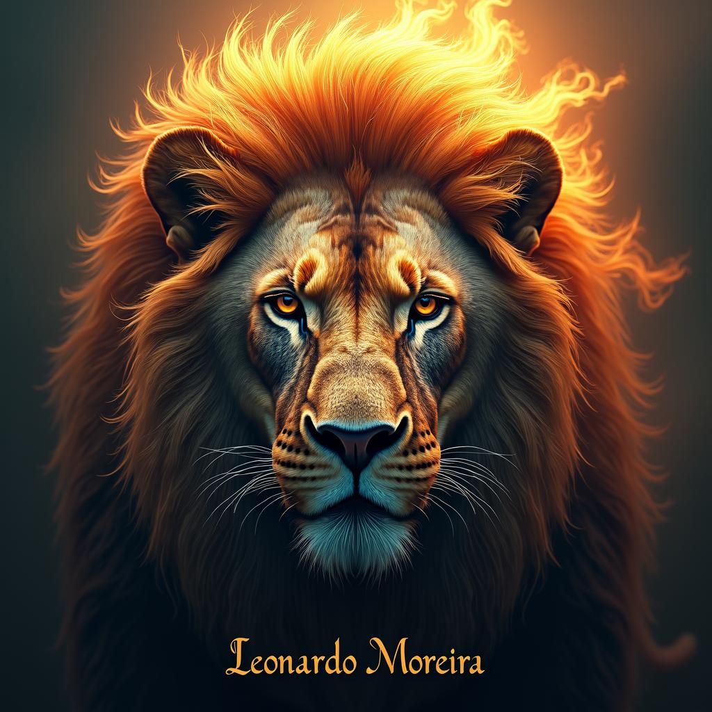 Regal Lion Crest in Illuminated Manuscript Style