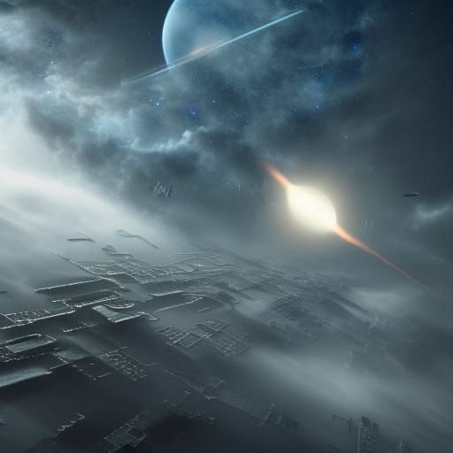 Epic Satellite in Dramatic Digital Matte Painting