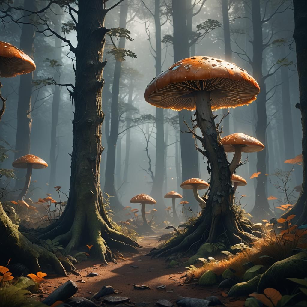 Woodland Creature Nature Spirit in Misty Forest