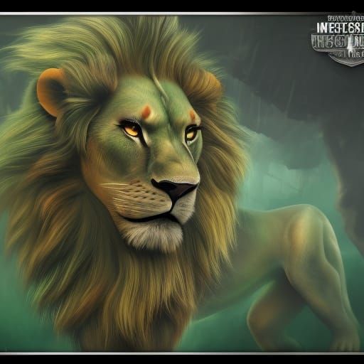 Green Lion Fantasy Concept Art in Deep Color
