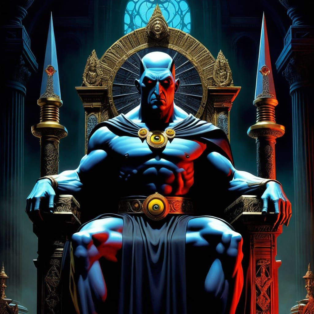 Malevolent Deity Reigns Over Grotesque Minions in Dark, Myst...