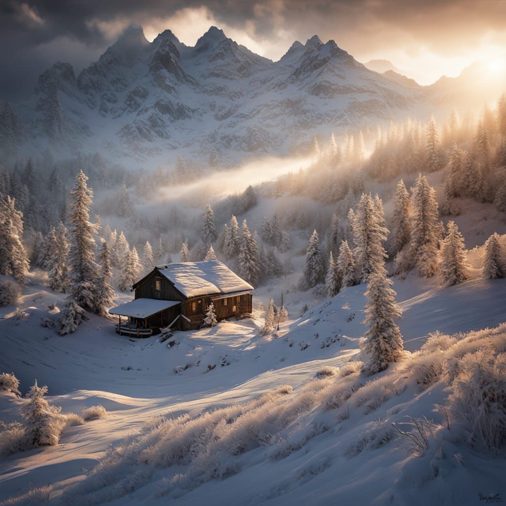 Breathtaking Winter Wonderland in Photorealistic Style