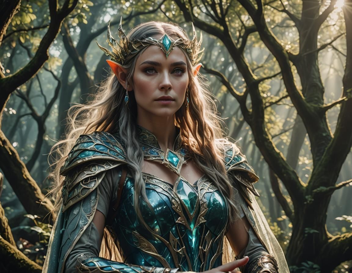 Elven Goddess in Cinematic Film Still